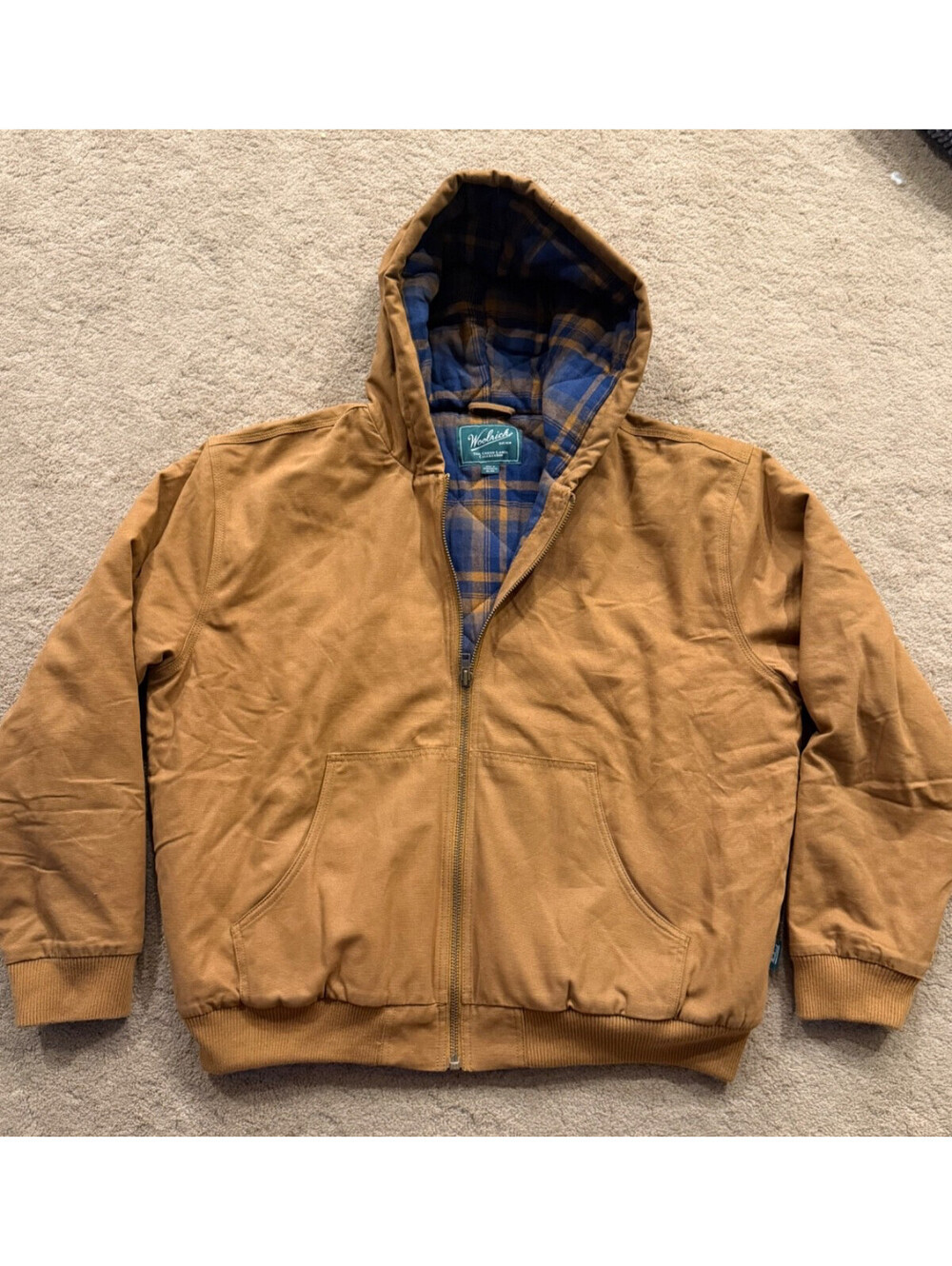 Woolrich Green Label Collection Mens Jacket XL Brown Canvas Lined Work NWOT